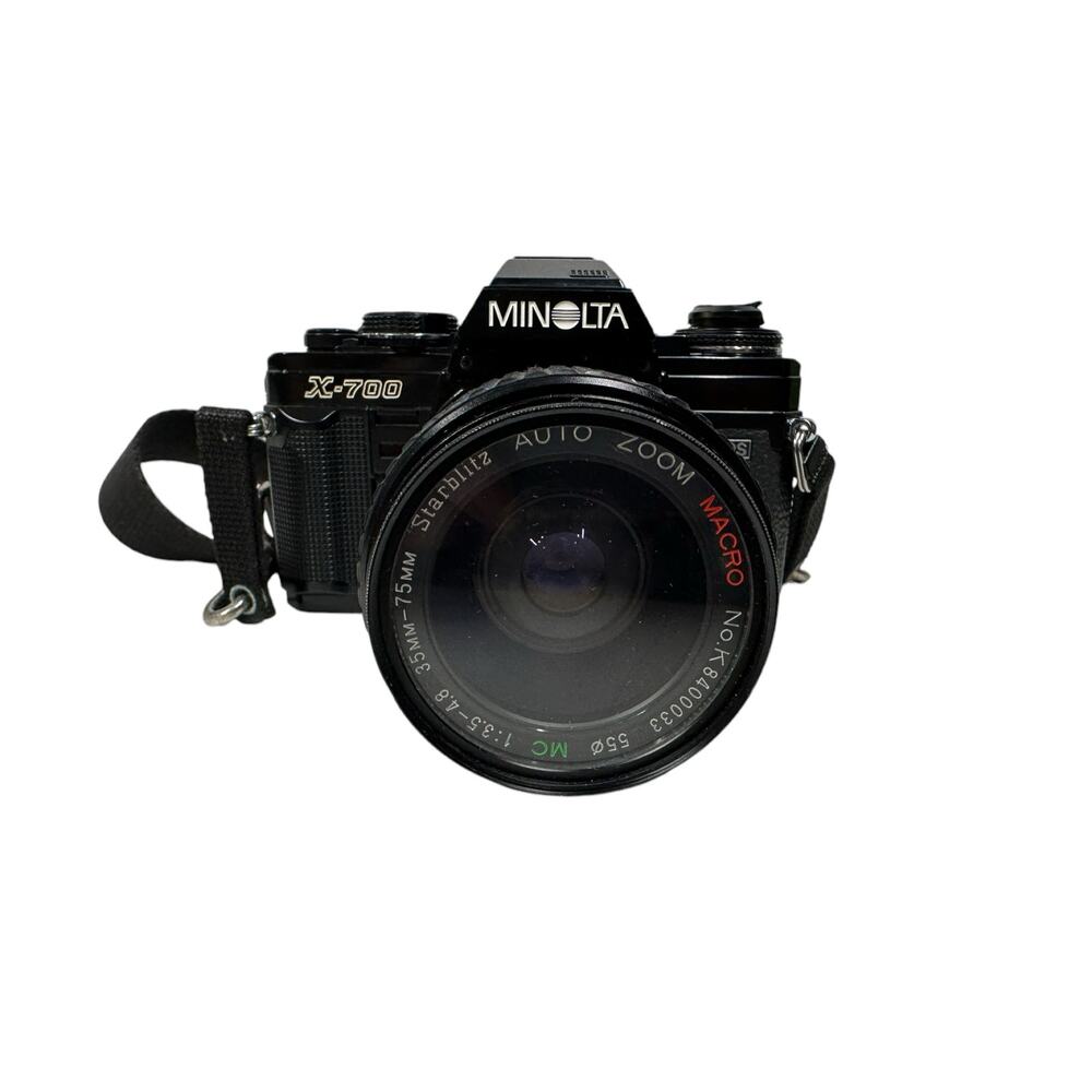 Minolta X-700 35mm SLR Film Camera with Starblitz Auto Zoom Macro Lens 35-75mm